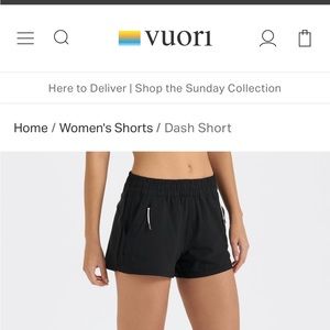 Vuori women’s dash short black size XL
